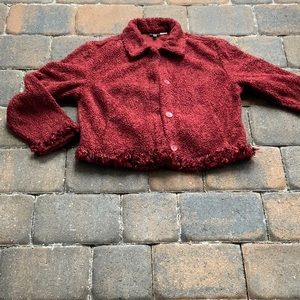 TSUNAMI BOUCLE JACKET, MAROON, SIZE XL
